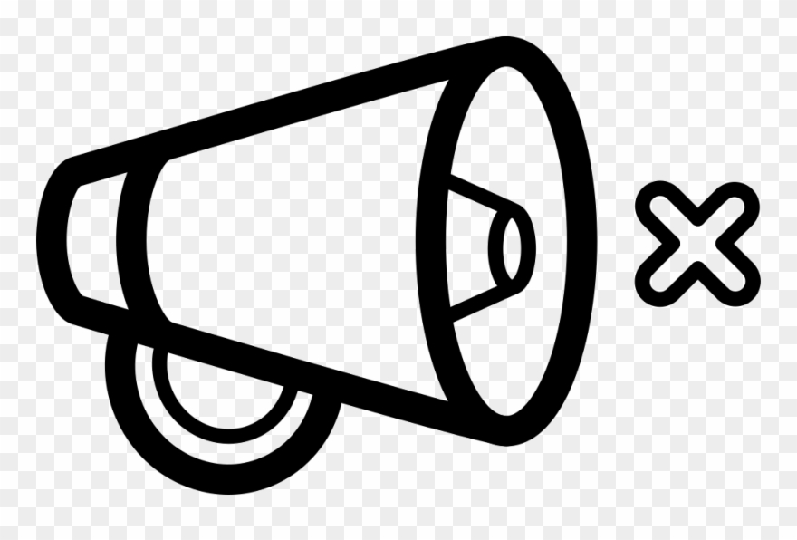 Mute Interface Symbol Outline Of A Speaker With A Small - Loudspeaker Clipart