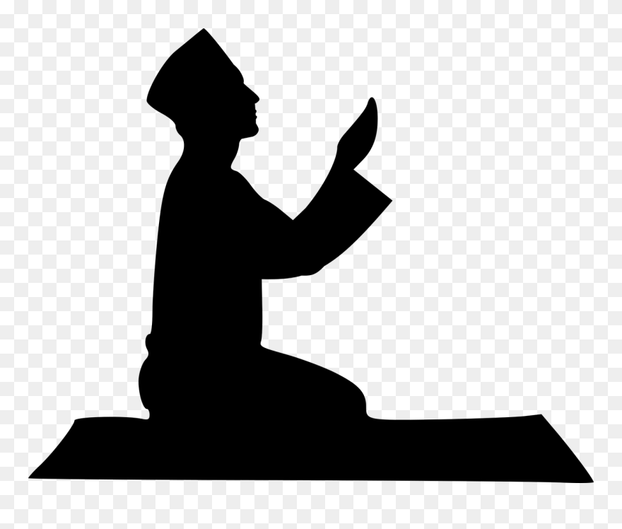 Praying Islam Silhouette Clipart