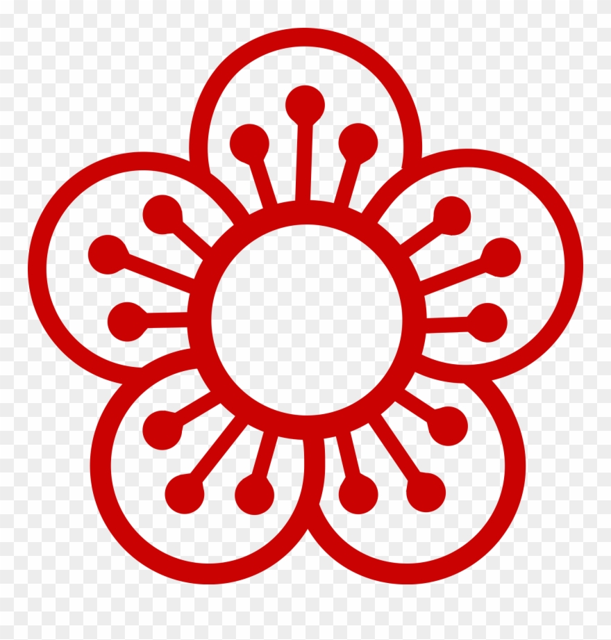 Plum Blossoms Design - Korea Plum Blossom Symbol Clipart