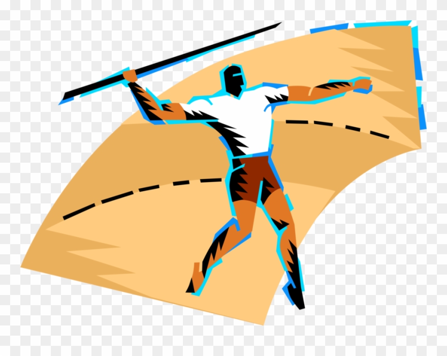 Track Meet Competitor Throws - Illustration Clipart