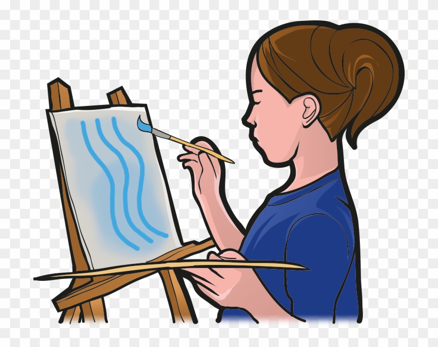 Easel Clipart Person Painting - Painting - Png Download