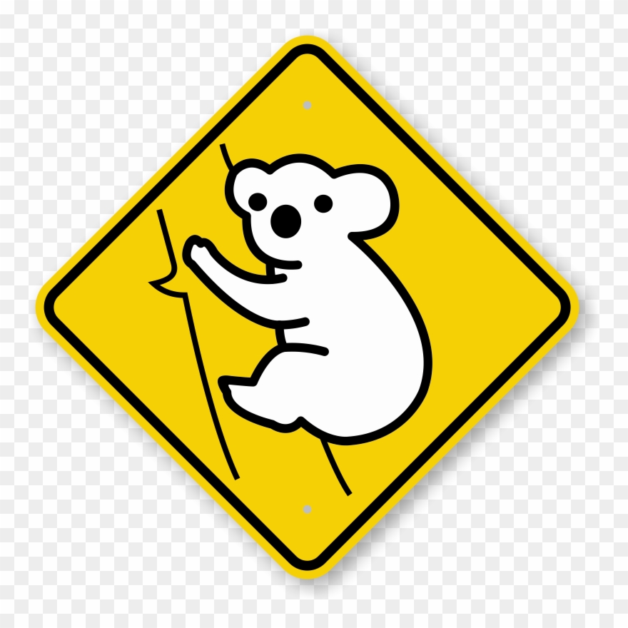Koala Crossing Sign - Koala Sign Clipart