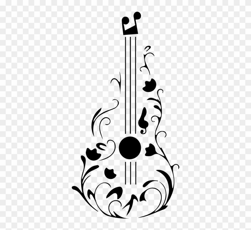 Dibujos De Guitarras Y Notas Musicales Clipart