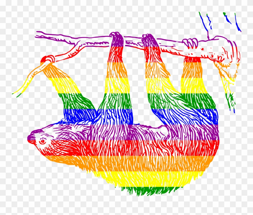 Open - Funny Sloth Funny Sloth Square Sticker 3" X 3" Clipart