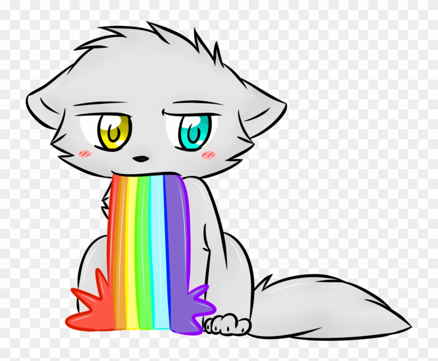 Cat Throwing Up Rainbows Clipart