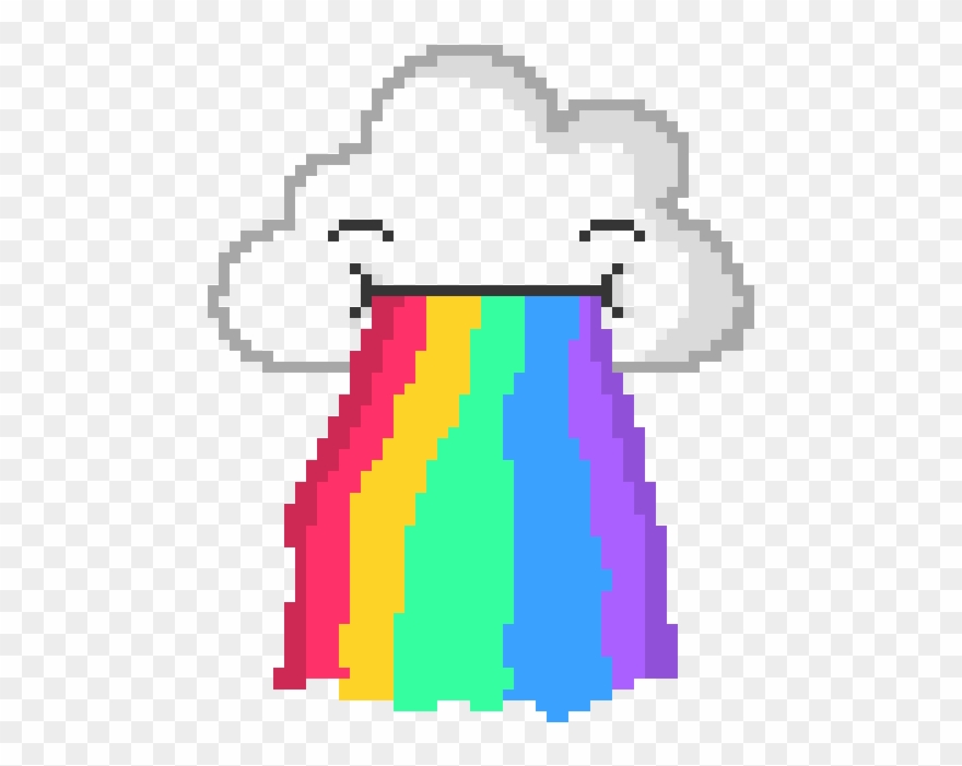 Rainbow Cloud Pixel Art Clipart