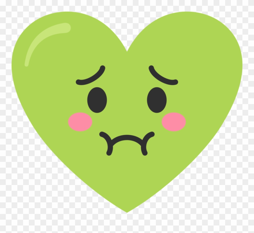 Puking Green Heart - Love Clipart