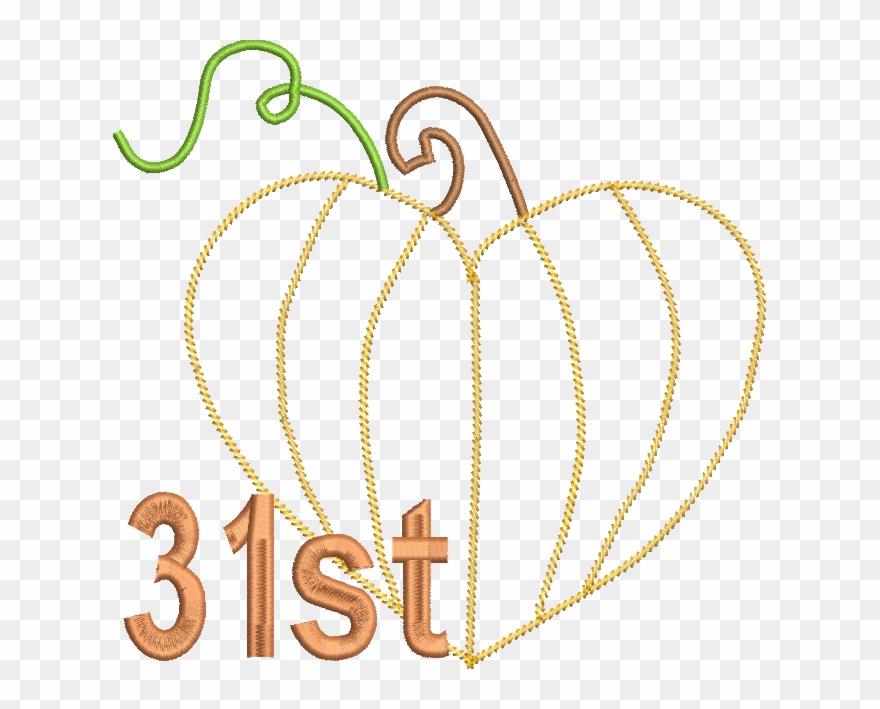 Pumpkin Heart 31st Design Machine Embroidery Design - Machine Embroidery Clipart