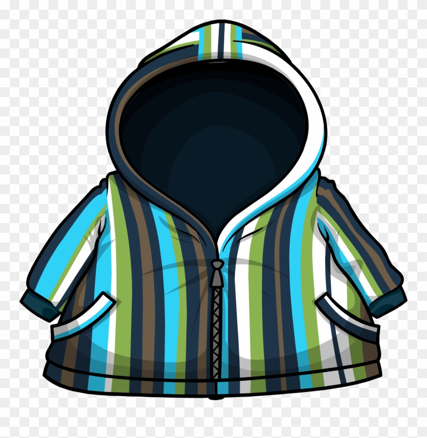 Blue Striped Raincoat Clipart