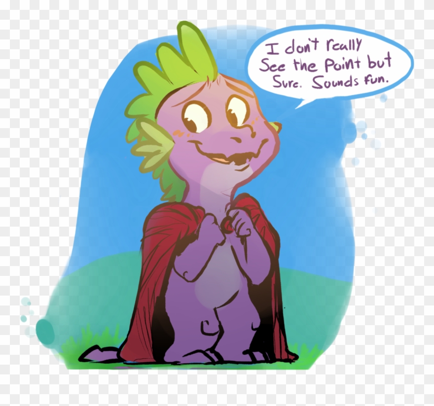 Imsokyo, Blushing, Cape, Clothes, Daily Life Of Spike, - Cartoon Clipart