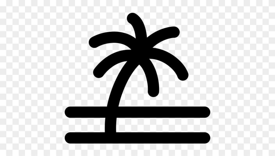 Palm Tree Rubber Stamp - Thumbnail Clipart