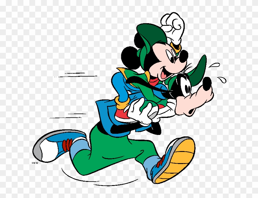 Goofy And Mickey Running Clipart