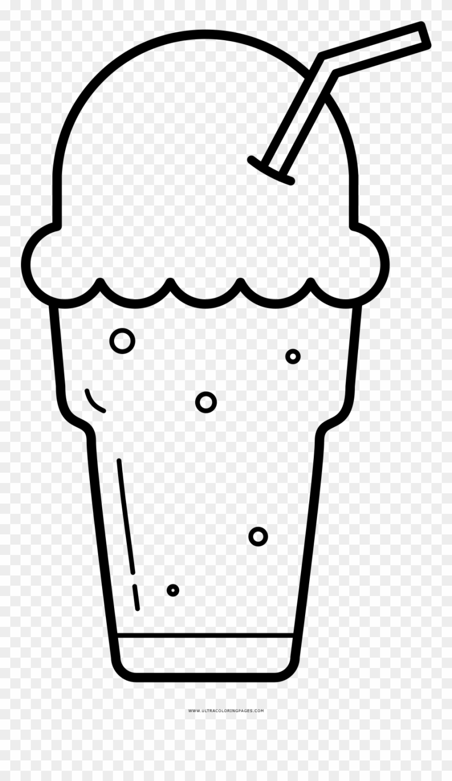 Ice Cream Float Coloring Page - Ice Cream Clipart