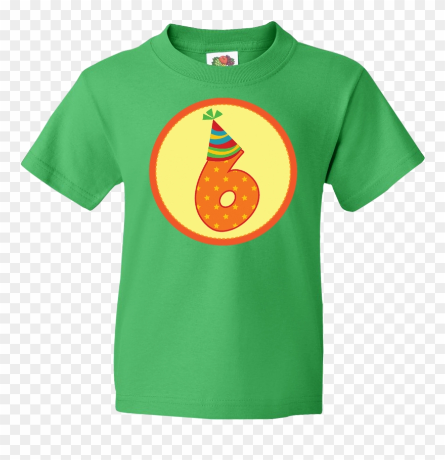 6th Birthday Kids T-shirt Has Polka Dot Number 6 With - Texas Baseball Youth T-shirt Clipart