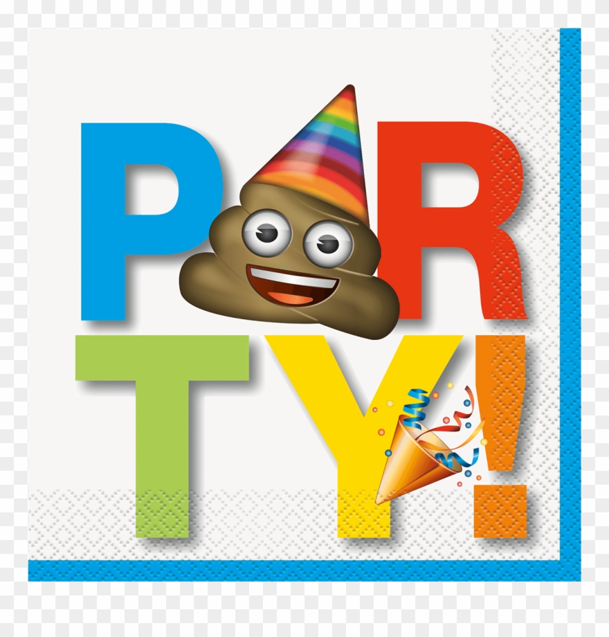 Emoji Napkin - Poop Emoji Emoji Clipart Birthday - Png Download