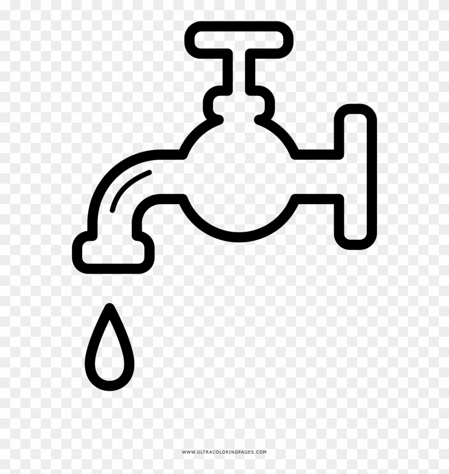 Faucet Coloring Page - Water Clipart