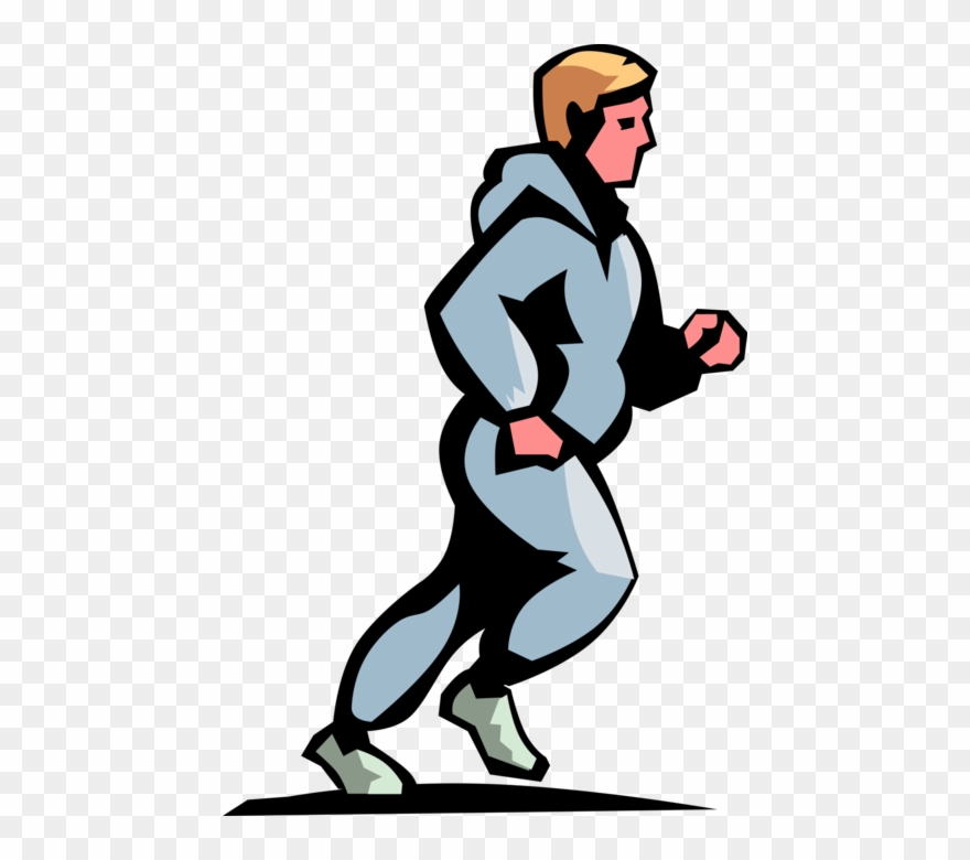 Vector Illustration Of Jogger Jogging At Leisurely - Jogging Clipart - Png Download