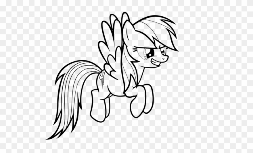 Download Free Printable Clipart And Coloring Pages - Mlp Colouring Rainbow Dash - Png Download