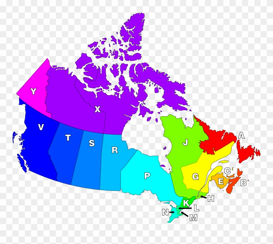Canadian Postal Districts - Map Of Canada Without Province Names Clipart