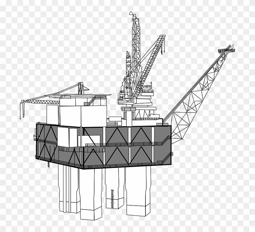 Oil Rig, Drilling, Offshore, Oil, Platform, Derrick - Oil Rig Clip Art - Png Download