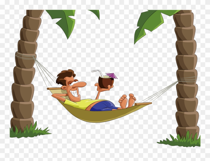 Lying On Top Of The Hammock Man 1500*1500 Transprent - Man In Hammock Cartoon Clipart