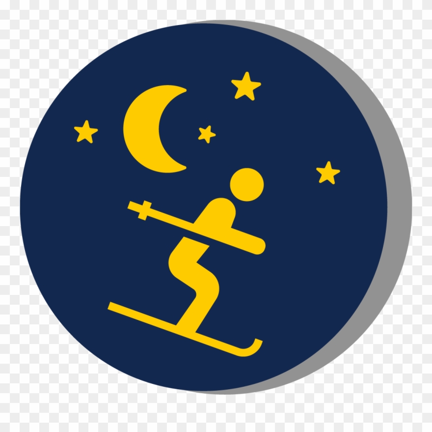 Night Skiing - Arc - Circle Clipart