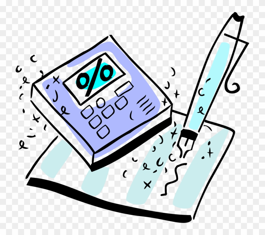 Vector Illustration Of Calculator Portable Electronic Clipart