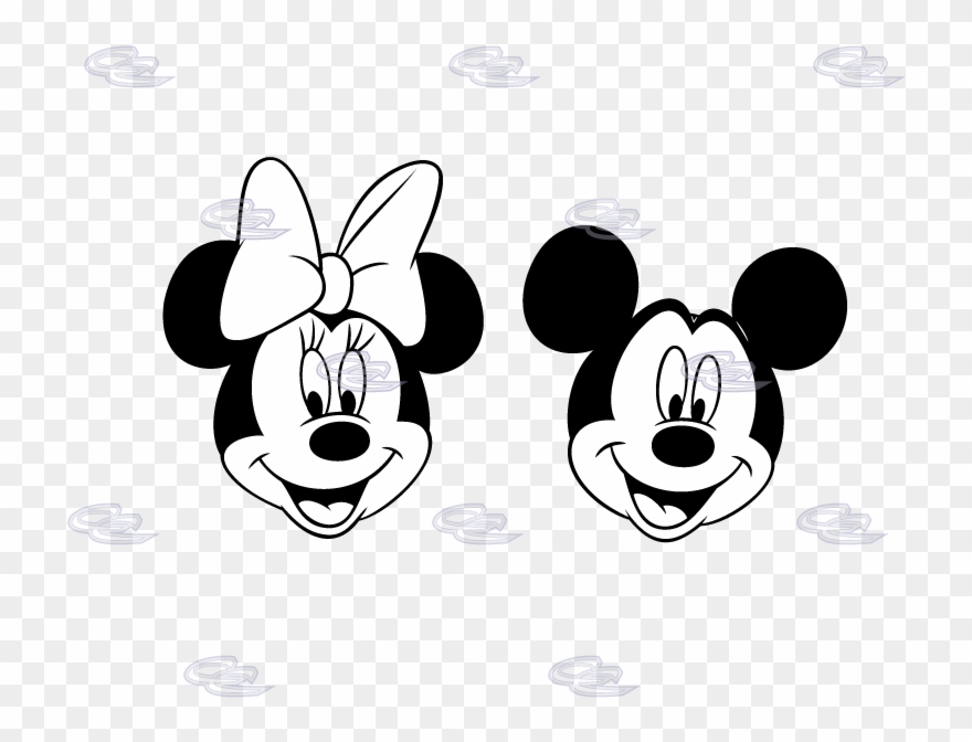 400085 Mickey Minnie Face - Mickey Mouse Clipart