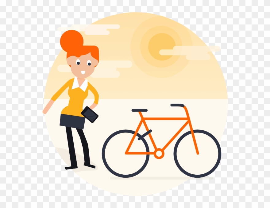 Sharing Bicycle Cartoon Clipart