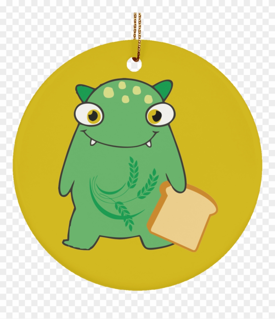 Celiac Disease Monster Ceramic Circle Ornament - Sticker Clipart