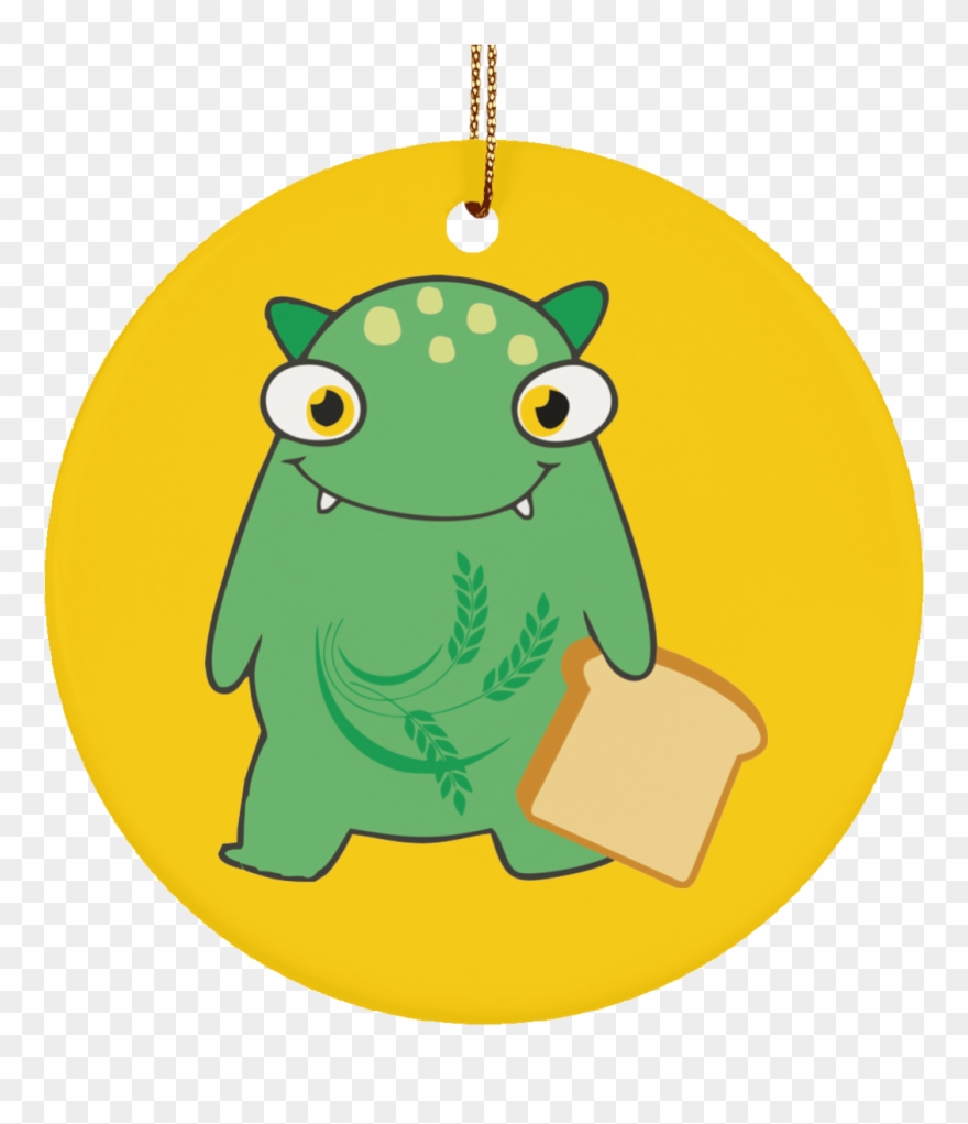 Celiac Disease Monster Ceramic Circle Ornament - Celiac Disease Clipart