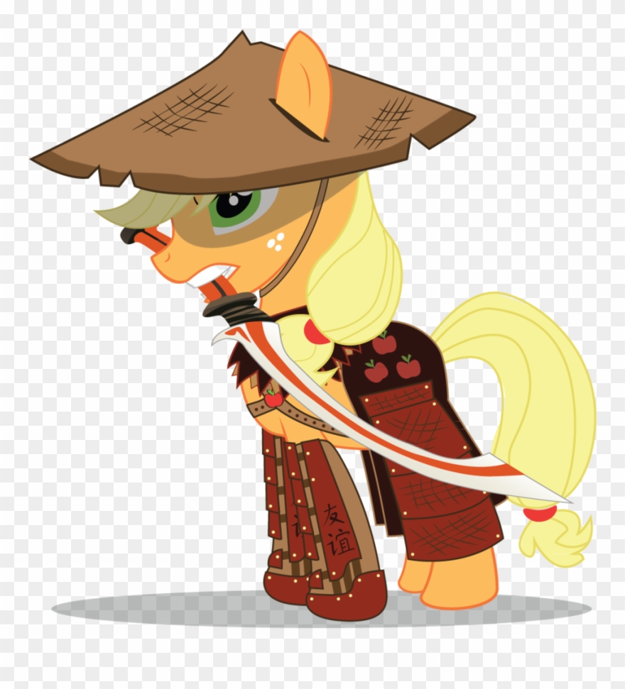 Applejack Armor Artist - Samurai Pony Clipart