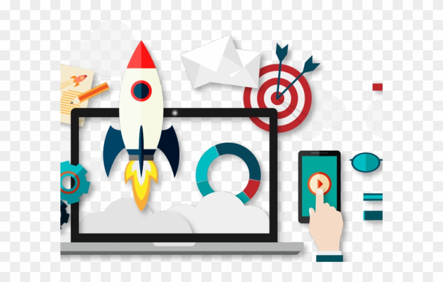 Online Marketing Clipart Business Enterprise - Digital Marketing Vector Png Transparent Png