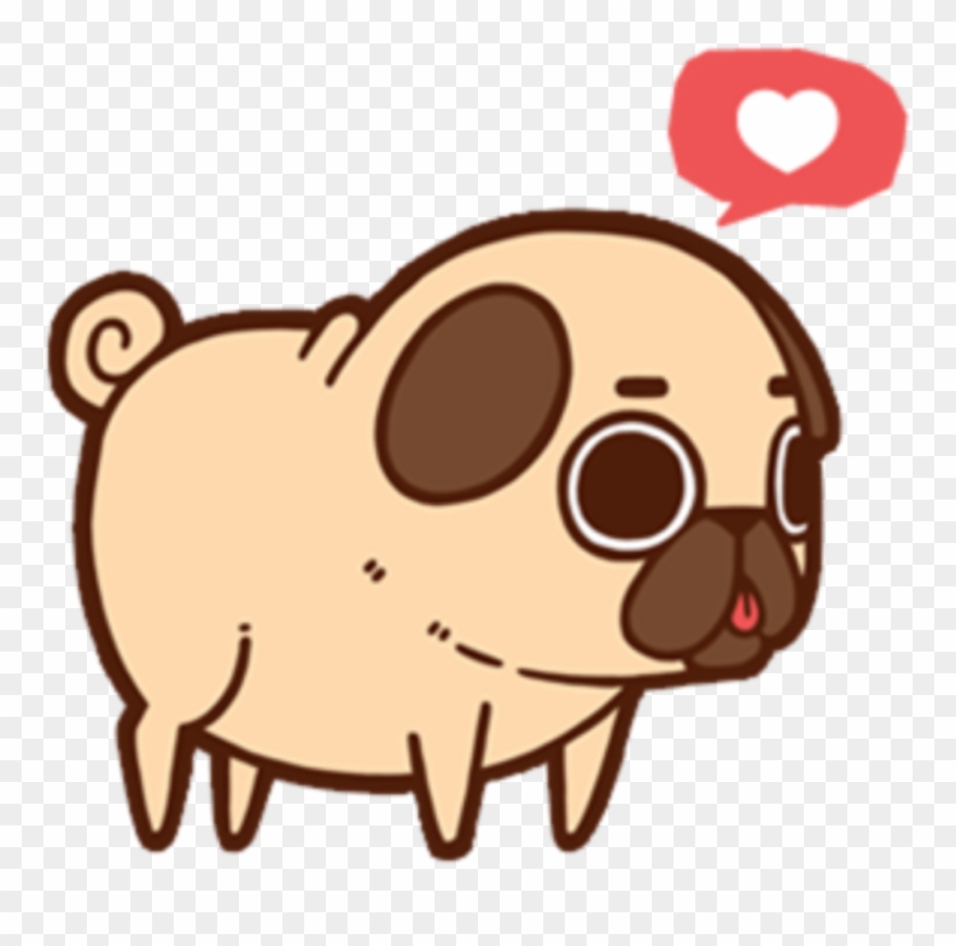 Pug Kawaii Dog Cute Aesthetic Chibi Love Heart Freetoed - Fondos Goals De Novios Clipart