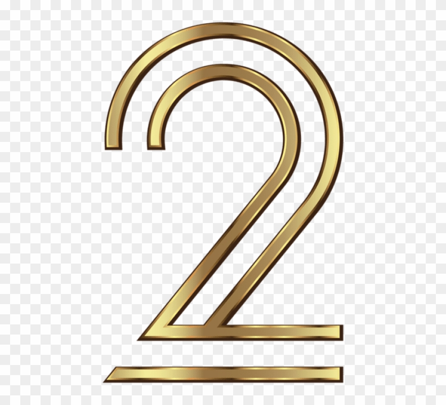 Free Png Number Two Golden Png Images Transparent - Two Golden Png Clipart