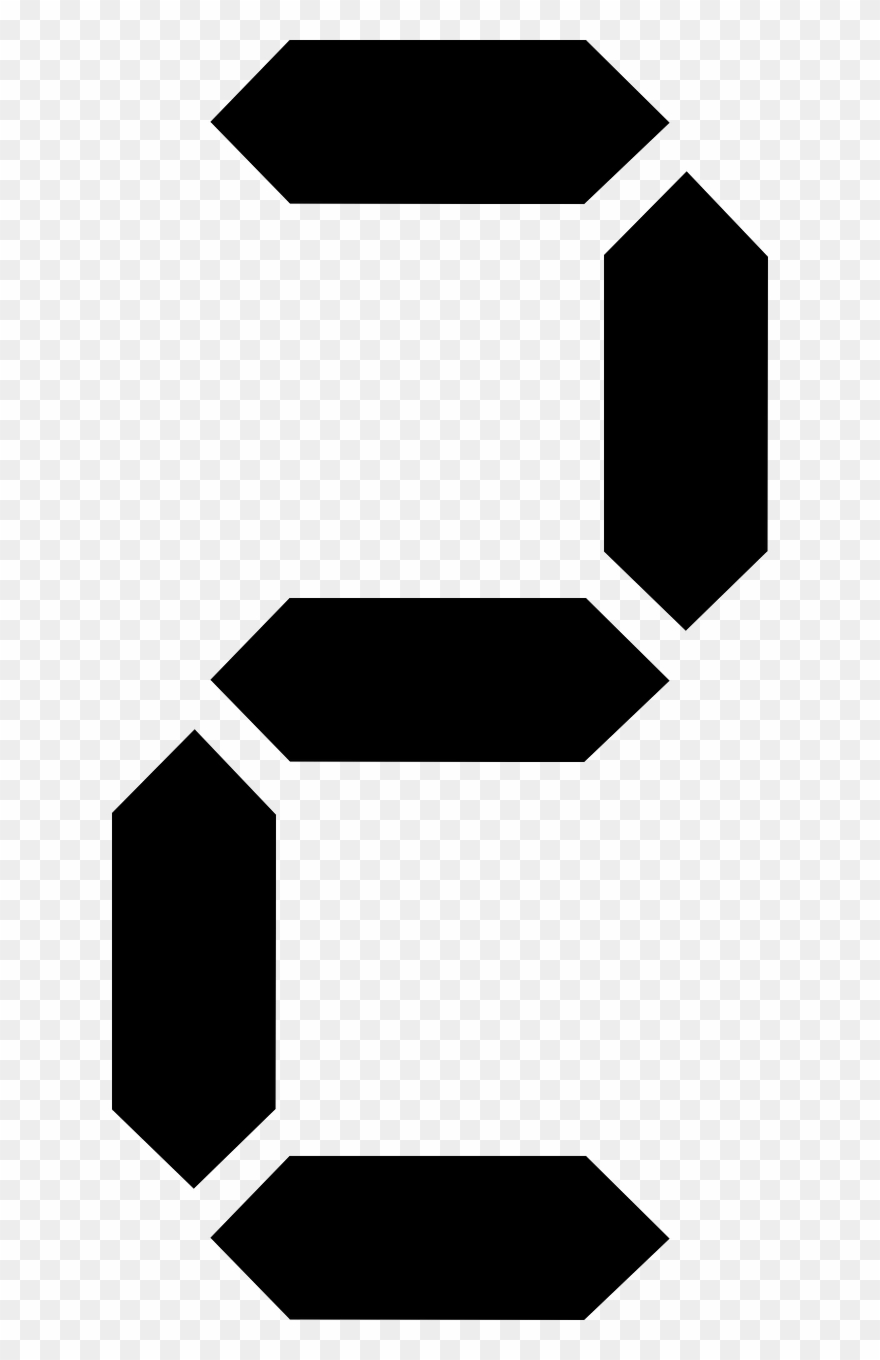 Number Two Display - Number 2 Seven Segment Clipart