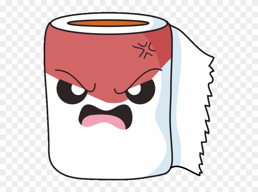 Toilet Paper- Angry Toilet Paper Reaction Funny Expression Clipart
