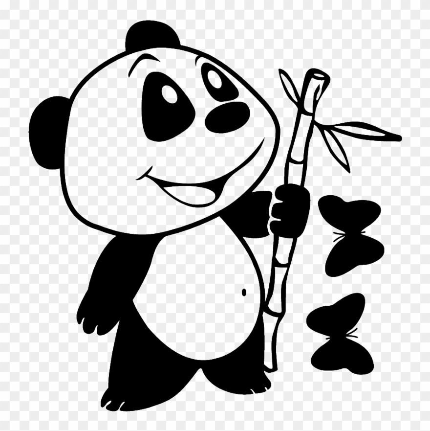 Stickers Panda Bambou Clipart