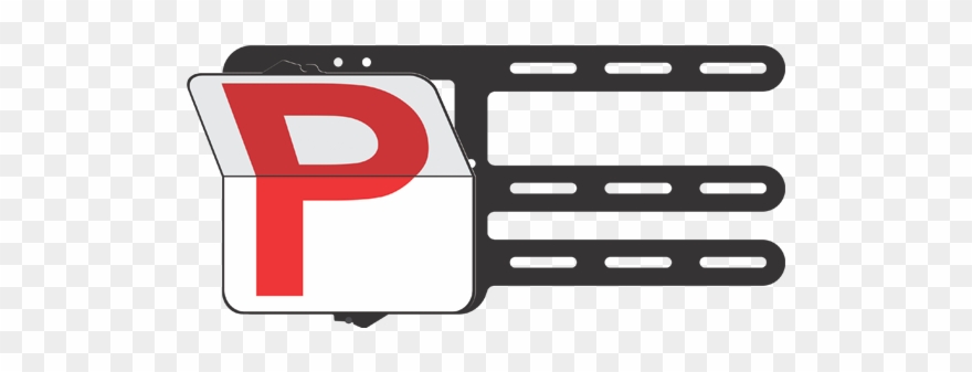 Motorbike Provisional Red P Plate Clipart