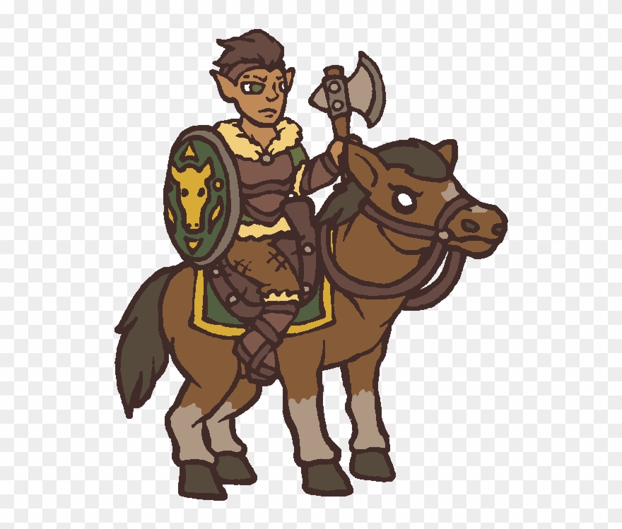The Start Of Some Mounted Characters Clipart