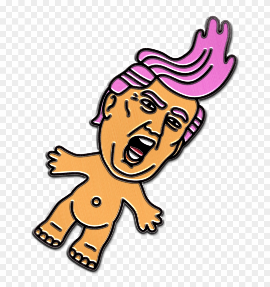 Troll Doll Trump Pin Clipart