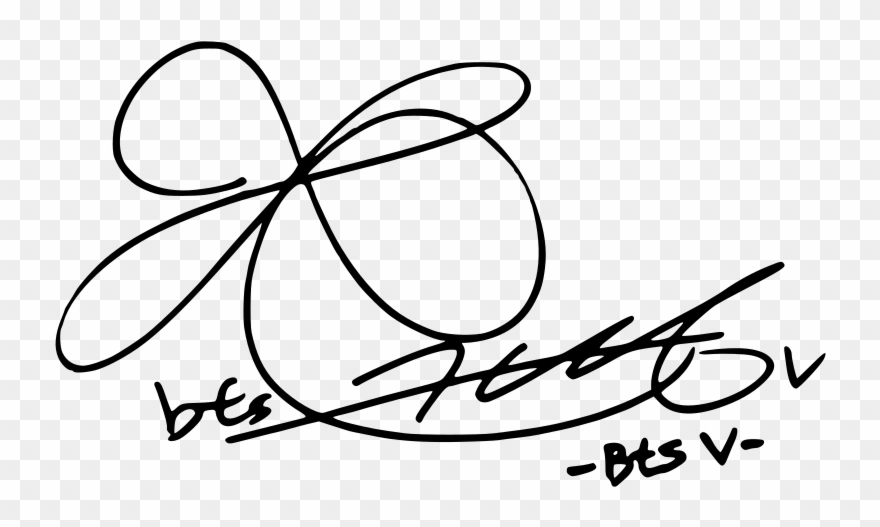 Bts' V Signature Clipart