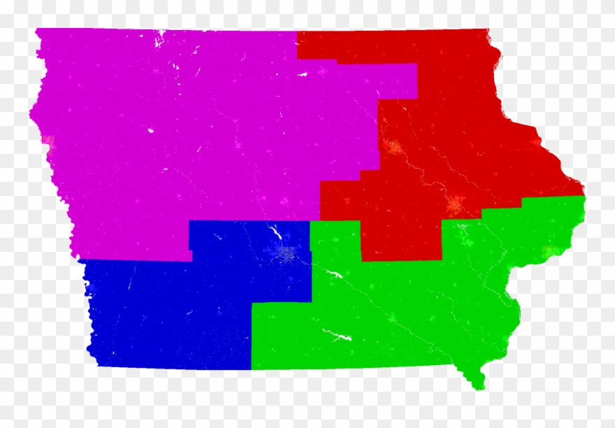 Larger Iowa Congress Map Clipart