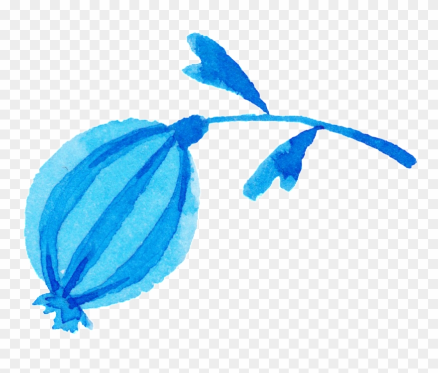 Blue Flower Decoration Vector Clipart