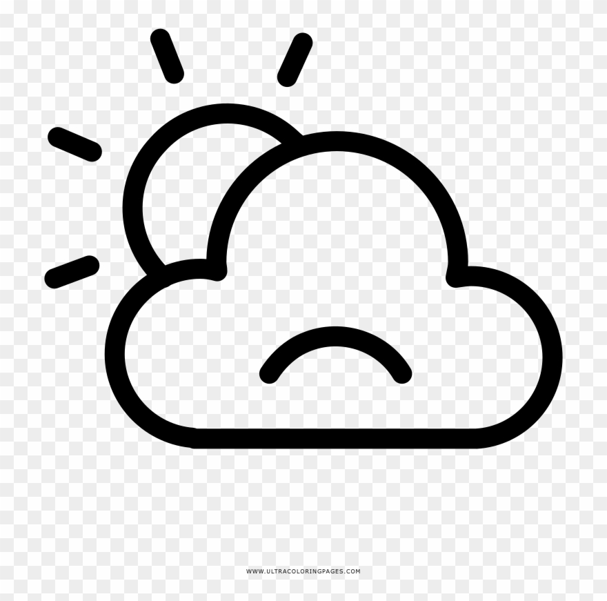 Cloud Sun Coloring Page Clipart