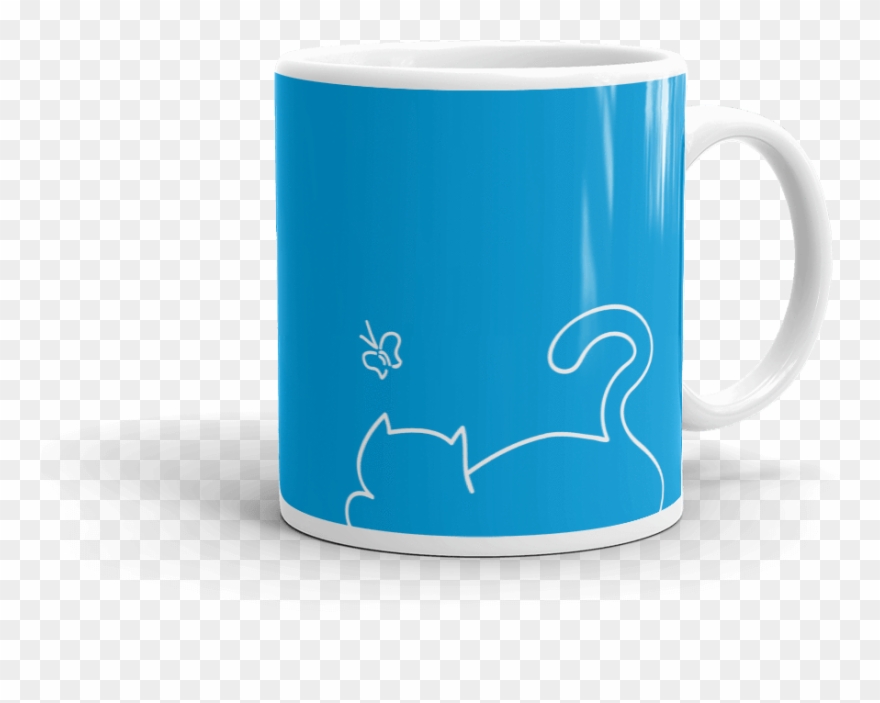 Minimalist Cat 'relax' Bold Mug Clipart