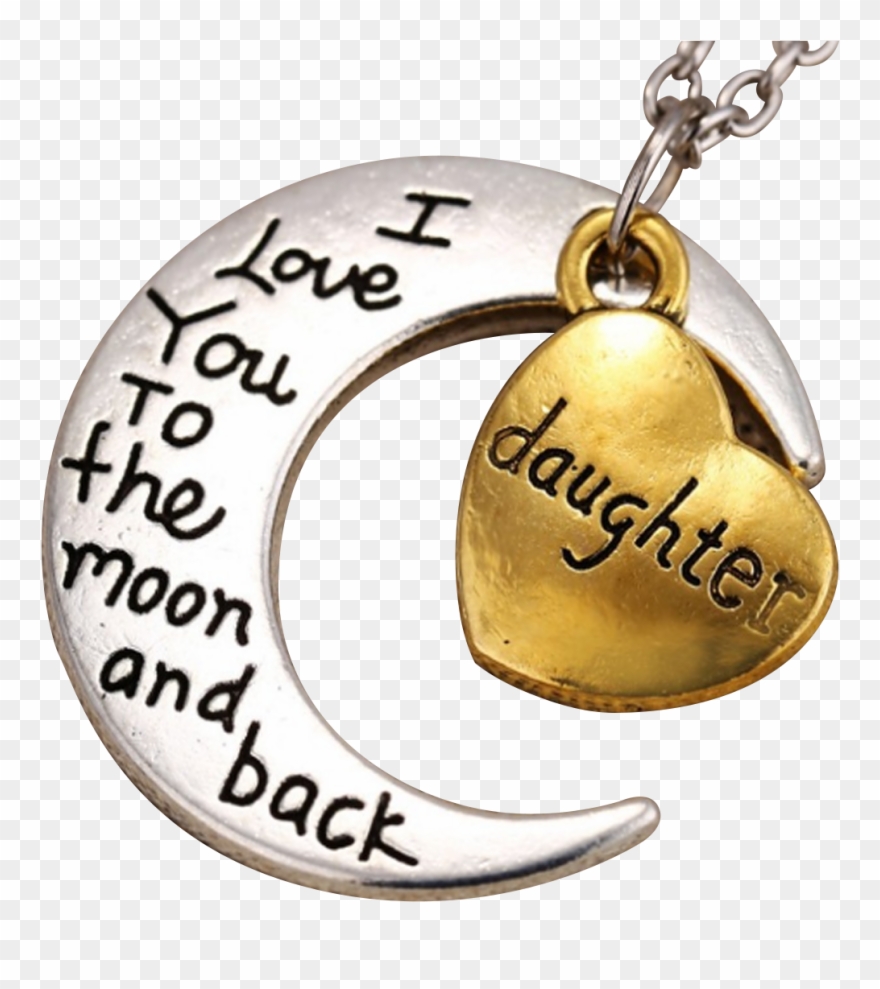 "i Love You To The Moon And Back" Pendant Necklace Clipart
