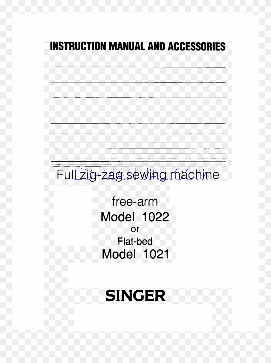 Leer Online Manual De Usuario Para Singer 1022 Clipart