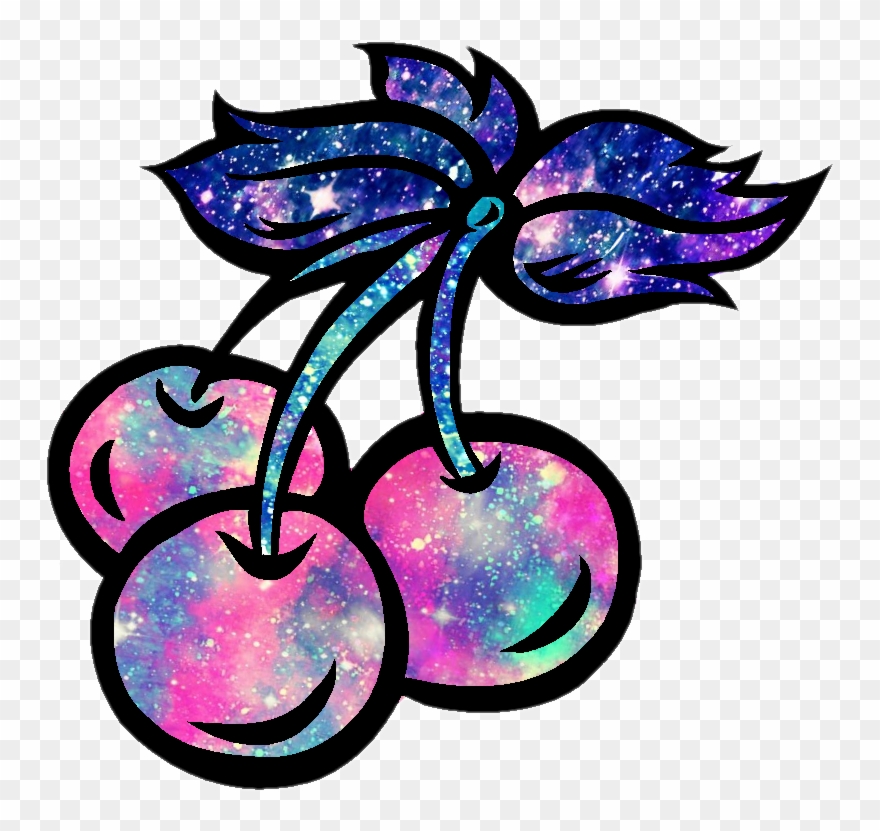 Cherry Cherries Fruit Galaxy Sparkle Stars Glitter Clipart