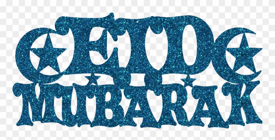 Glitter Eid English Clipart